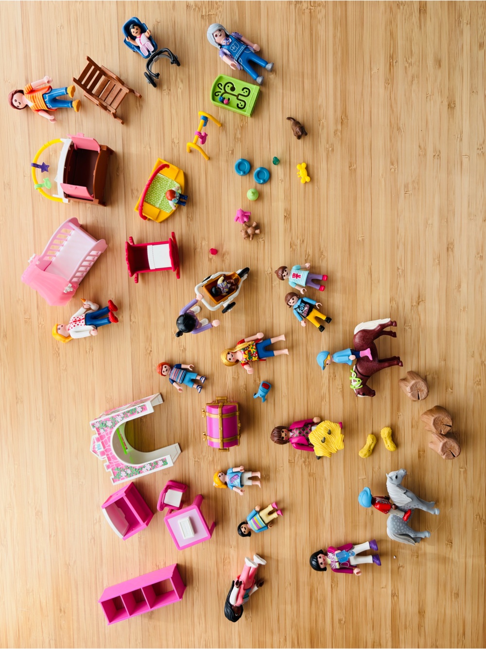 Playmobil Lot Horses Baby Nursery Figures & Accessories Set Used